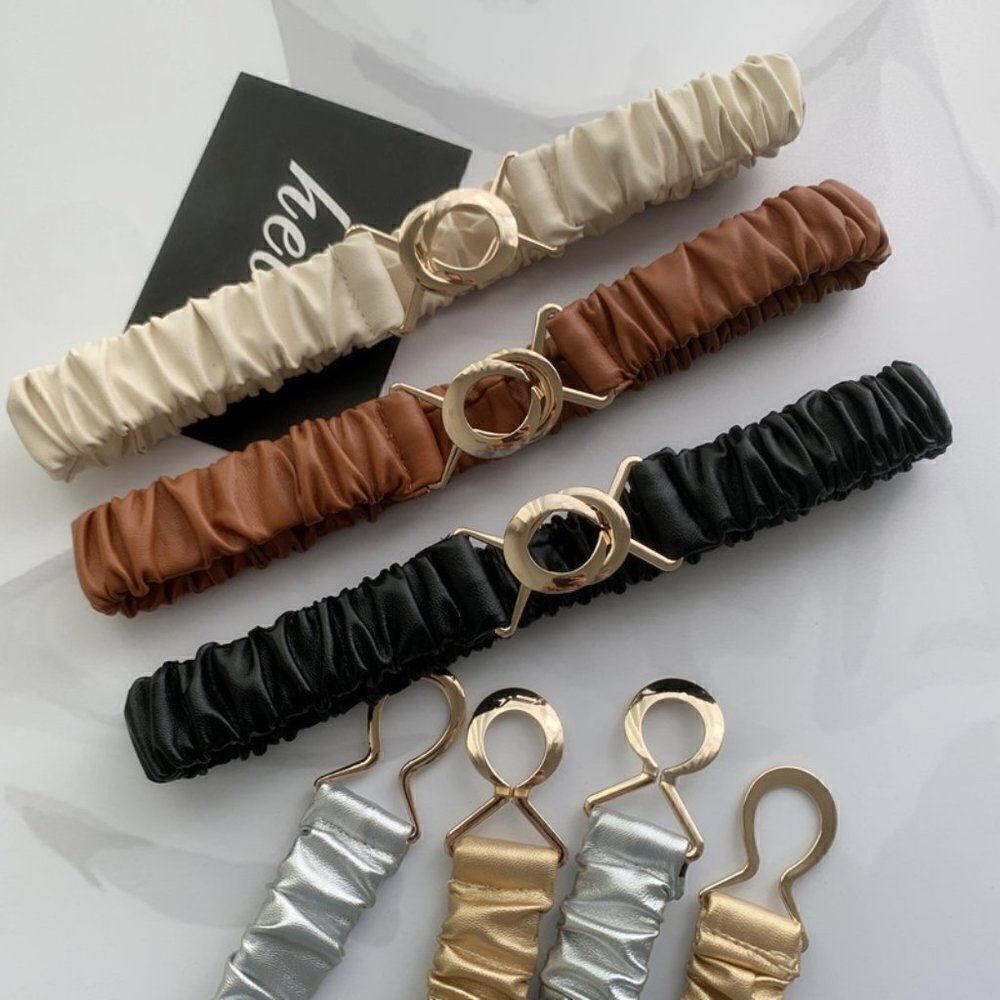 Ladies Ivory Ladies Scrunchy Belt